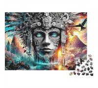 Dios Maya 1000 Pieces Premium Cardstock Cara Tribal Jigsaw Puzzle Adults Educational Challenge Wall Decor Great Gift for Men Women Family Friends 52x38cm/1000pcs