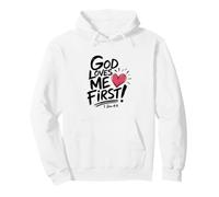 Dios me ama el Primer diseño de fe Cristiana | 1 Juan 4:19 Sudadera con Capucha