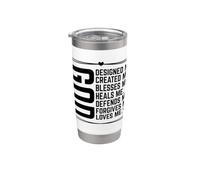 Dios me diseñó. Me creó. Me bendice. Vaso térmico de acero inoxidable de doble pared