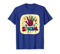 Dios me Hizo Cristianos Especiales para niños Huella de Mano Colorida Camiseta, Hombre, Azul Real, XL