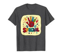Dios me Hizo Cristianos Especiales para niños Huella de Mano Colorida Camiseta, Hombre, Jaspeado Oscuro, XL