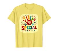 Dios me Hizo Cristianos Especiales para niños Huella de Mano Colorida Camiseta, Hombre, Limón, 3XL