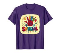 Dios me Hizo Cristianos Especiales para niños Huella de Mano Colorida Camiseta, Hombre, Morado, XL