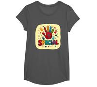 Dios me Hizo Cristianos Especiales para niños Huella de Mano Colorida Camiseta, Niñas, Asfalto, XS