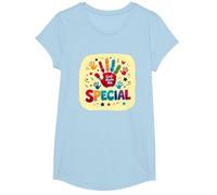 Dios me Hizo Cristianos Especiales para niños Huella de Mano Colorida Camiseta, Niñas, Azul Bebé, Mediano