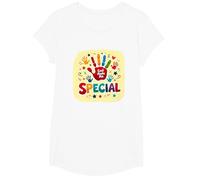 Dios me Hizo Cristianos Especiales para niños Huella de Mano Colorida Camiseta, Niñas, Blanco, Pequeña