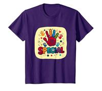 Dios me Hizo Cristianos Especiales para niños Huella de Mano Colorida Camiseta, Niños, Morado, 2 años