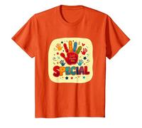 Dios me Hizo Cristianos Especiales para niños Huella de Mano Colorida Camiseta, Niños, Naranja, 2 años