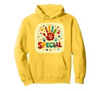 Dios me Hizo Cristianos Especiales para niños Huella de Mano Colorida Sudadera con Capucha, Unisex para Adultos, Limón, XL