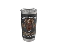 Dios me regaló dos títulos mamá y abuela negro madre afro Vaso térmico de acero inoxidable de doble pared