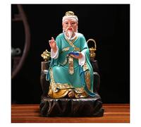 Dios, Medicina, Rey Buda, Estatua, Buda de estilo chino, Decoración de oficina en casa, Decoración de mesa: Regalos de buena suerte tallados a mano (azul/dorado), Decoraciones de estatuas (azul medio)