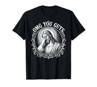Dios mío, Chicos, eso no es lo Que Dije Jesús Cristiano Divertido Camiseta gráfica económica, Hombre, Negro, S