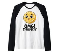 Dios mío, Gracioso Juego de Palabras con limón y cítricos, Linda Fruta Kawaii Camiseta Manga Raglan