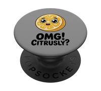 Dios mío, Gracioso Juego de Palabras con limón y cítricos, Linda Fruta Kawaii PopSockets PopGrip Adhesivo