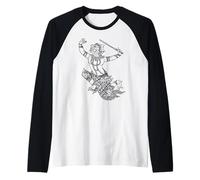 Dios Mono hindú Hanuman Camiseta Manga Raglan