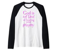 Dios no está Cansado Oraciones Biblia Escritura Proverbios Jesús Orar Camiseta Manga Raglan