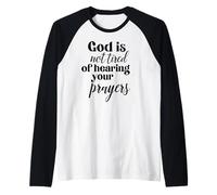 Dios no está Cansado Oraciones Biblia Escritura Proverbios Jesús Orar Camiseta Manga Raglan