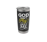 Dios no juega sobre mí Fe cristiana Vaso térmico de acero inoxidable de doble pared