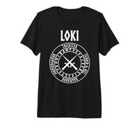 Dios nórdico Loki con dagas de runas Camiseta Premium