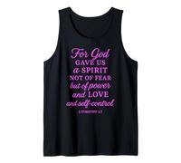 Dios Nos DIO Poder Amor autocontrol 2 Timoteo 1:7 Biblia Orar Camiseta sin Mangas