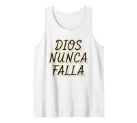 Dios Nunca Falla Gráfico de Fe Española Camiseta sin Mangas