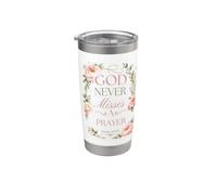 Dios nunca pierde una oración Salmo 145:19 Vaso térmico de acero inoxidable de doble pared