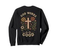 Dios Obra por La Buena Fe Cristiana Cruz Flores Sudadera