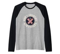 Dios País Dios gobierna la fe patriótica conservadora Camiseta Manga Raglan