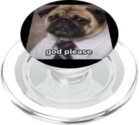Dios por Favor Divertido Triste Perro Pug Borroso Job Meme PopSockets PopGrip para MagSafe