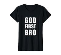Dios Primer Hermano Camiseta gráfica económica, Mujer, Negro, XL