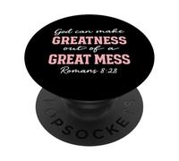 Dios Puede Hacer grandeza de un Gran Desastre Romanos 8:28 PopSockets PopGrip Adhesivo