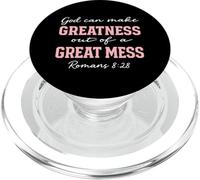 Dios Puede Hacer grandeza de un Gran Desastre Romanos 8:28 PopSockets PopGrip para MagSafe