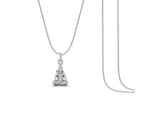 Dios Shiva - Colgante de cadena de plata (92,5% de pureza) por Shiva Chain Colgante para niños y mujeres (cadena de serpiente: 38,1 cm) plateado -Clevio978-1