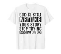 Dios Sigue escribiendo tu Historia Deja de Intentar Robar la Pluma Camiseta gráfica económica, Hombre, Blanco, XL