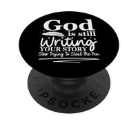 Dios Sigue escribiendo tu Historia Humor Cristiano Divertido PopSockets PopGrip Adhesivo