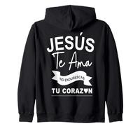 Dios te ama con Amor Eterno, ya no endurezcas más tu corazón Sudadera con Capucha
