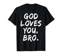 Dios te ama Hermano Cristiano Creyente Fe Iglesia Religiosa Camiseta gráfica económica