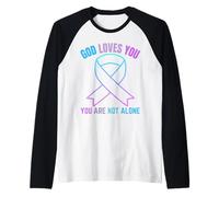 Dios te ama no estás Solo Jesús sobrevive a los Pensamientos suicidas Camiseta Manga Raglan