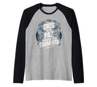 Dios te da Paz en Medio de la tormenta - Salmos 29:11 Camiseta Manga Raglan