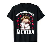 Dios Tiene el Control Lindo Jesús Kawaii Cordero Cristiano Camiseta