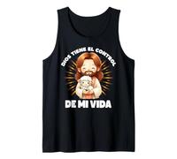 Dios Tiene el Control Lindo Jesús Kawaii Cordero Cristiano Camiseta sin Mangas