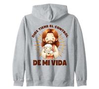 Dios Tiene el Control Lindo Jesús Kawaii Cordero Cristiano Sudadera con Capucha