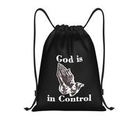 Dios Tiene El Control Manos De Dios Orando Mochila Deportiva Cuerdas Impermeable Bolsa De Gimnasio Deportiva Ajustable Bolsa con Cordón para Natación Hombre Acampada 39X46Cm