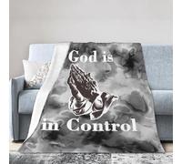 Dios Tiene El Control. Orando con Las Manos De Dios. Mantas Franela Ligera Blanket Cálida Manta Cama para Todas Las Estaciones Viaje Camping L