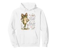 Dios Tiene un Plan Chica de la Iglesia Divertida Christian Frog Faith Sudadera con Capucha