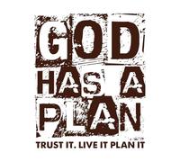Dios tiene un plan de diseño cristiano Calcomanías de pared de PVC 65.6x79.5cm Personalización personalizada Café