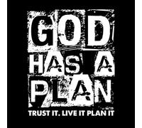 Dios tiene un plan de diseño cristiano Pegatinas de pared de papel adhesivo 41x49.7cm Varios tamaños Blanco