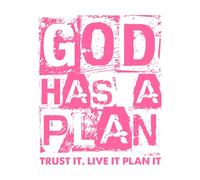 Dios tiene un plan de diseño cristiano Pegatinas de pared de papel adhesivo 49.2x59.6cm Pegatinas para vidrio Rosa