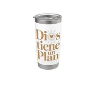 Dios Tiene Un Plan Fe Motivación Vaso térmico de acero inoxidable de doble pared