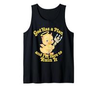 Dios Tiene un Plan Lindo diseño de Patito caótico Camiseta sin Mangas